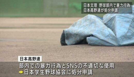 暴力行為　日本文理高校野球部を処分申請　UXニュース1月27日OA
