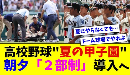 高校野球”夏の甲子園”、朝夕「２部制」導入へ【ネット反応集】