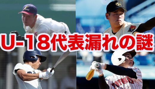 【高校野球 2024】U-18日本代表候補から漏れた選手が意外すぎる